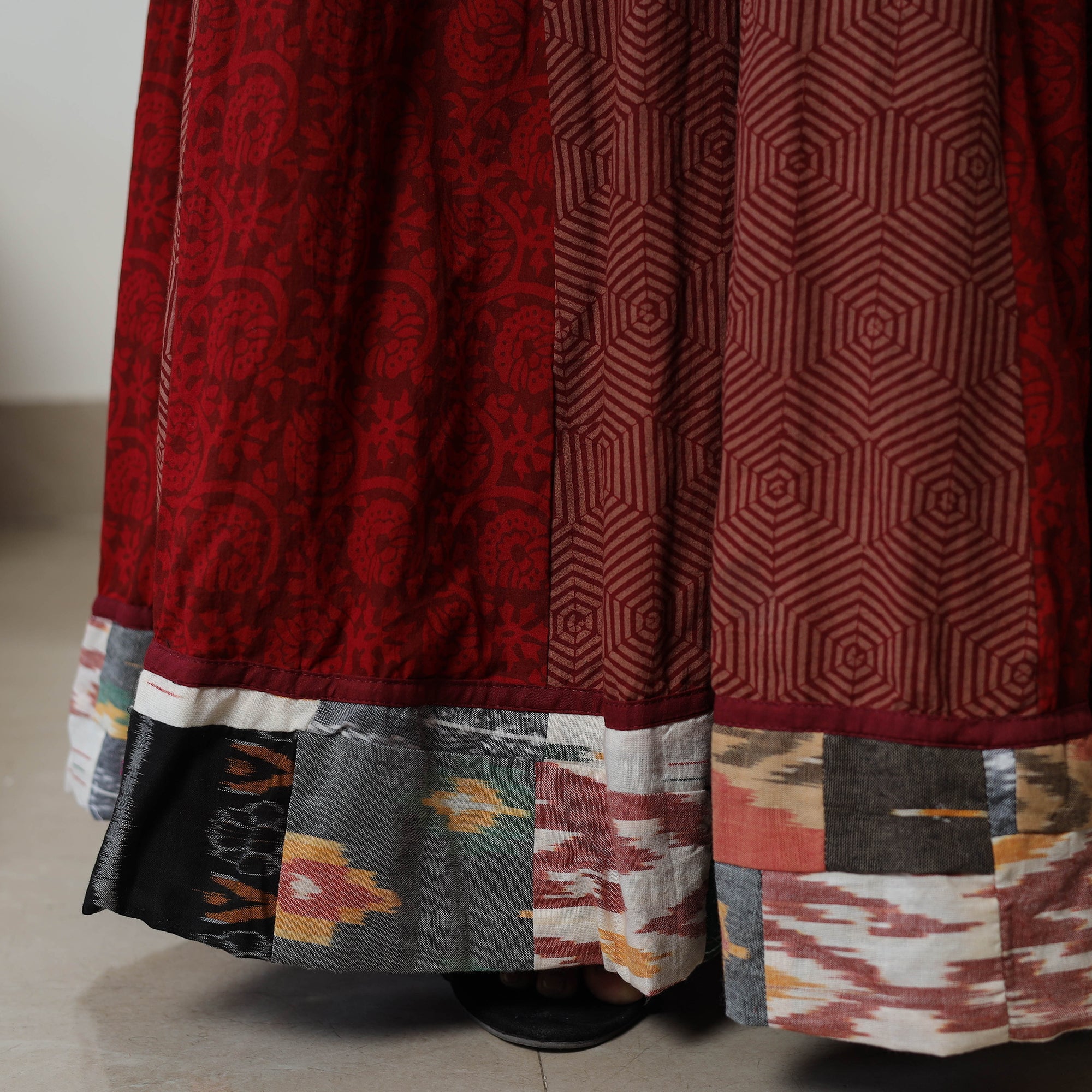 Multicolor - bagh skirt with 24 kali patchwork 09