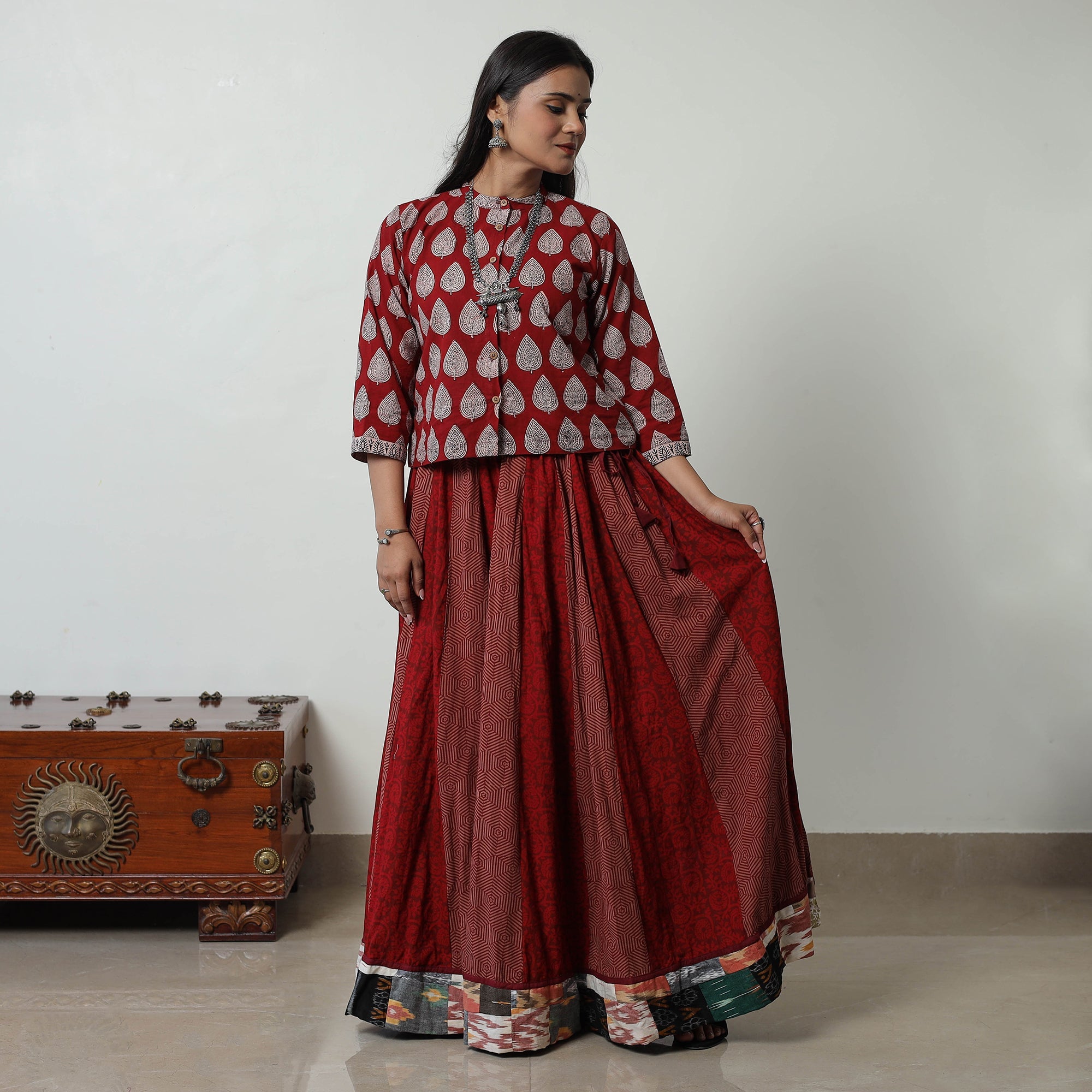 Multicolor - bagh skirt with 24 kali patchwork 09