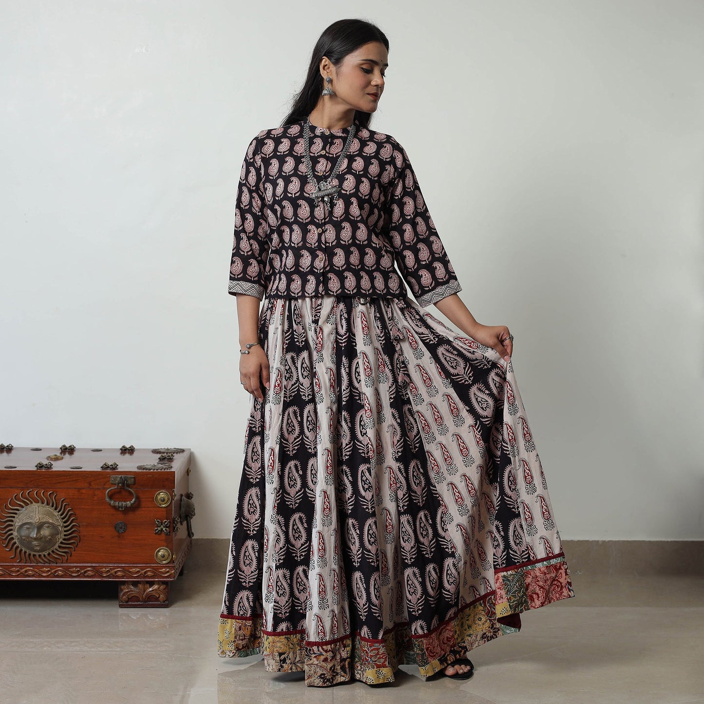 Multicolor - bagh skirt with 24 kali patchwork 11