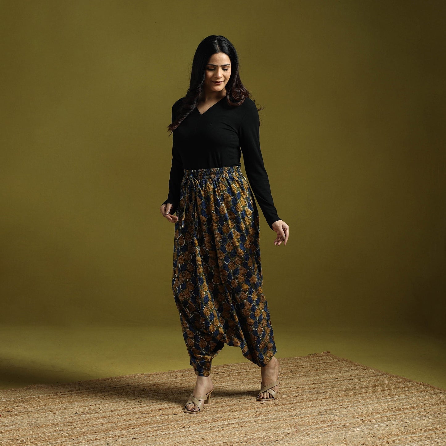 Multicolor - bagru natural dyed cotton harem pant 13