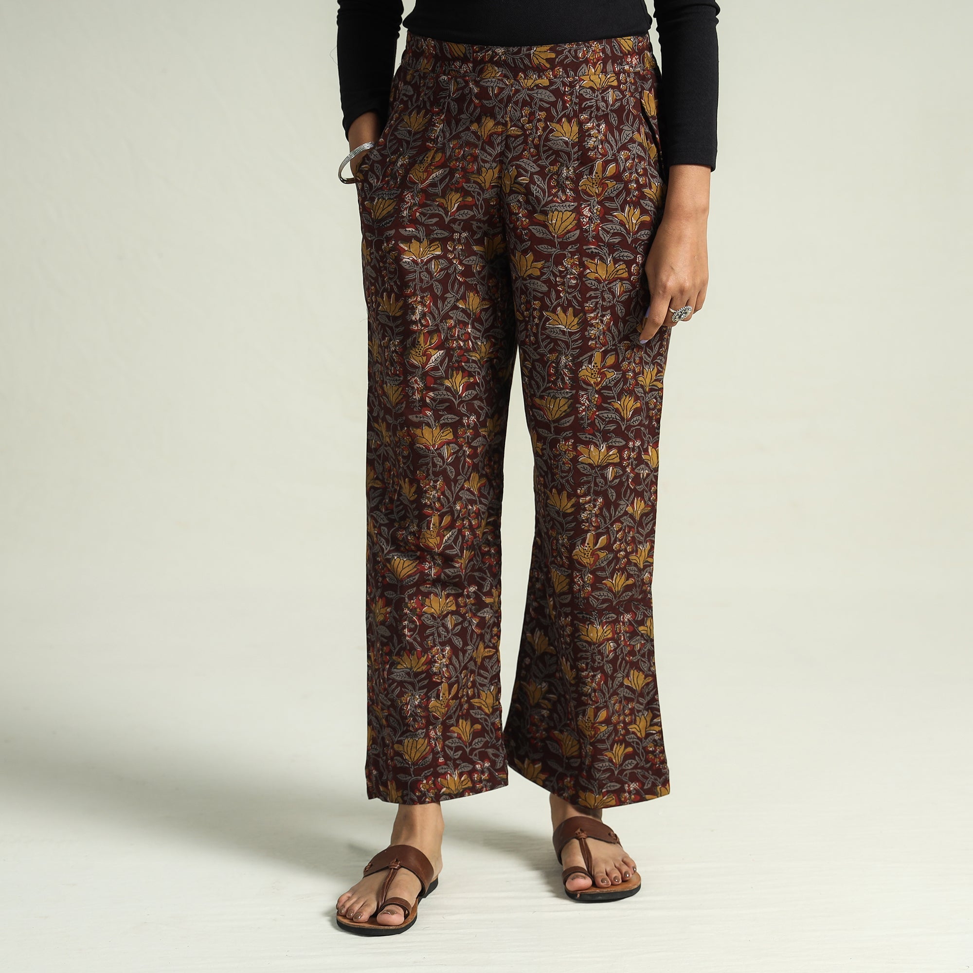 Buy Bagru Block Printed Cotton Elasticated Palazzo Online at iTokri.com