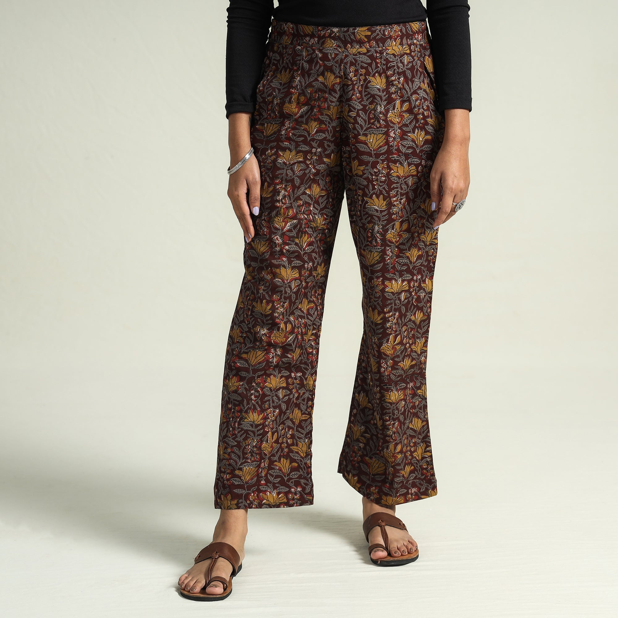 Buy Bagru Block Printed Cotton Elasticated Palazzo Online at iTokri.com