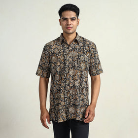 Multicolor Bagru Block Printed Cotton Men Half Sleeve Shirt
