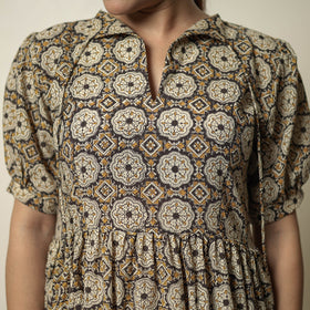 Buy Bagru Block Printed Cotton Tiered Dress 12 Online at iTokri.com