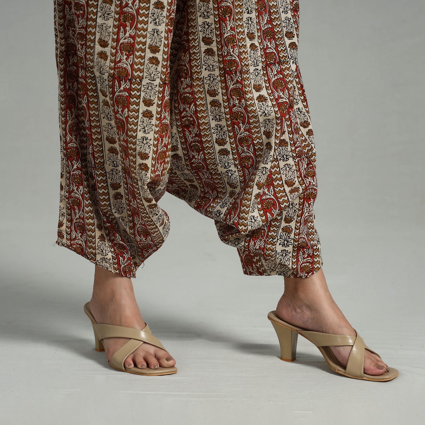  Bagru Block Print Cotton Elasticated Harem Pant