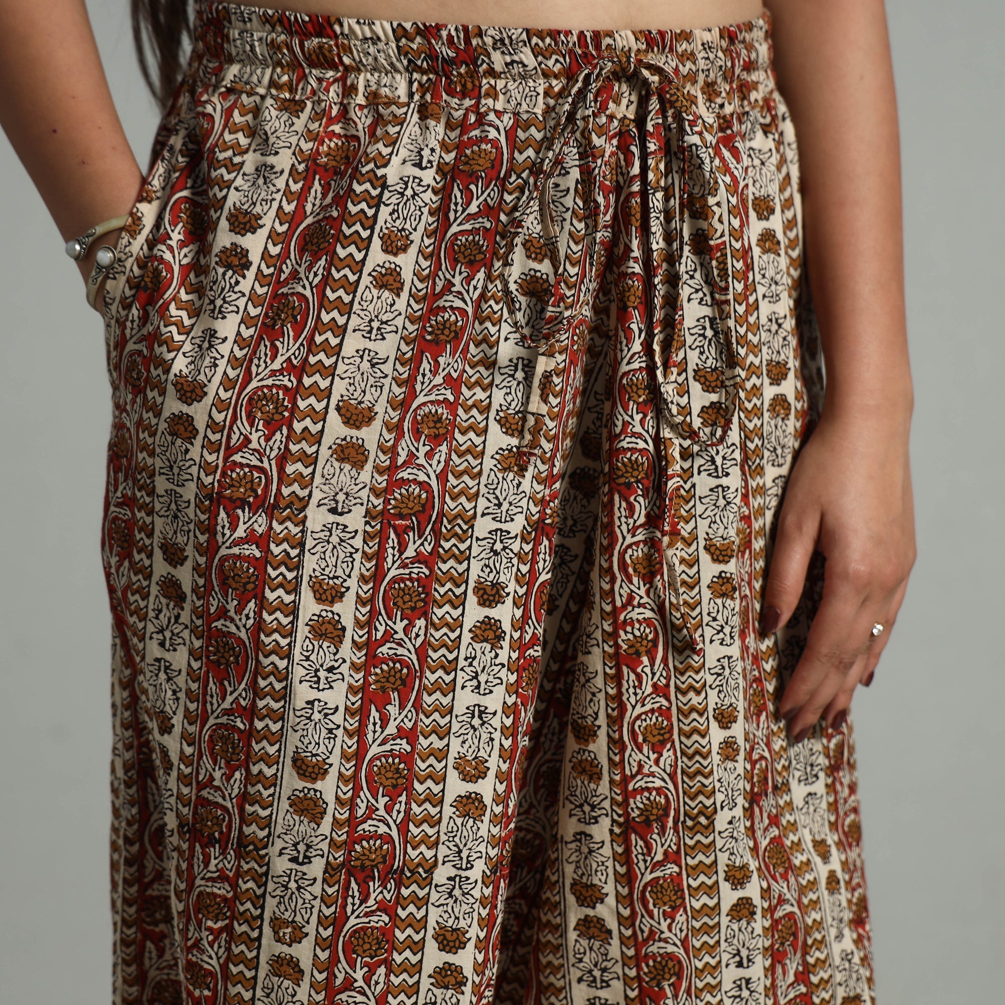  Bagru Block Print Cotton Elasticated Harem Pant