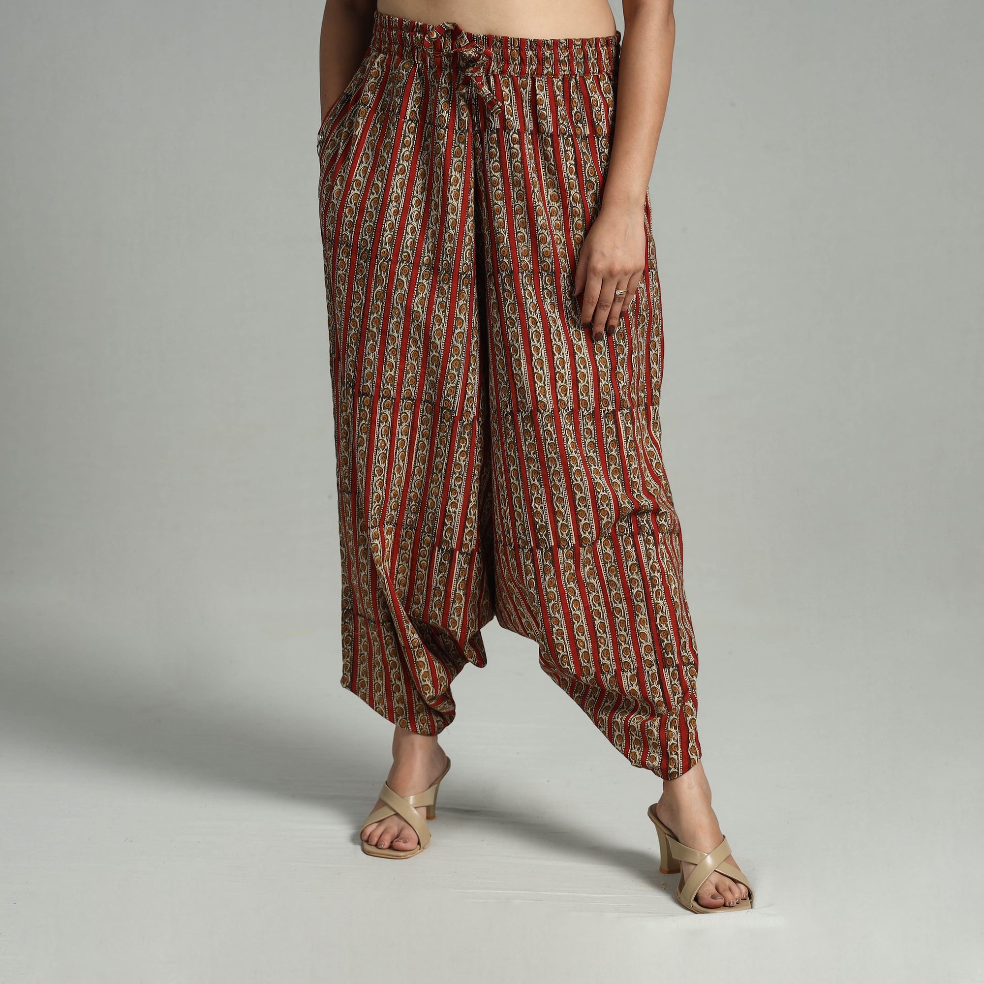  Bagru Block Print Cotton Elasticated Harem Pant
