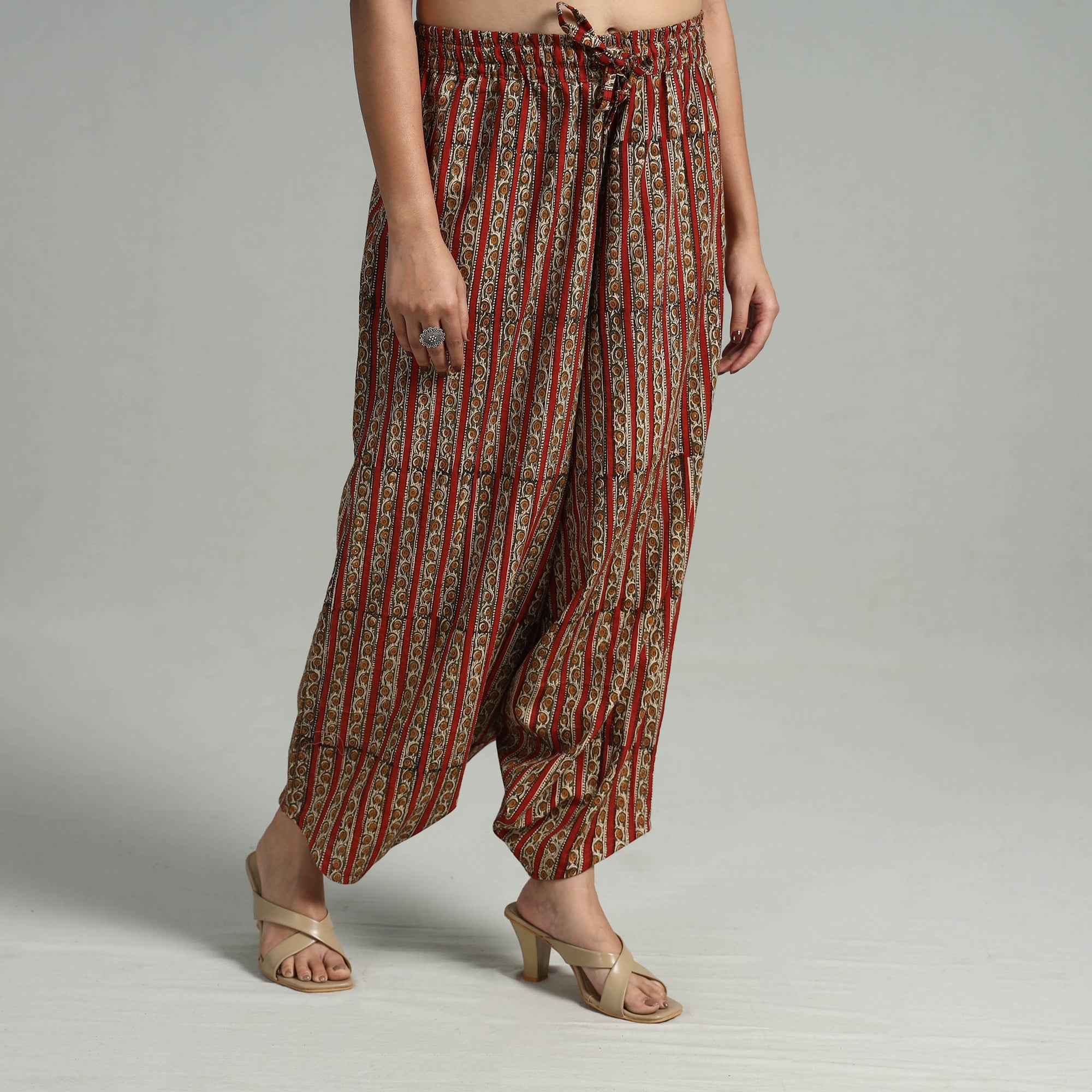  Bagru Block Print Cotton Elasticated Harem Pant