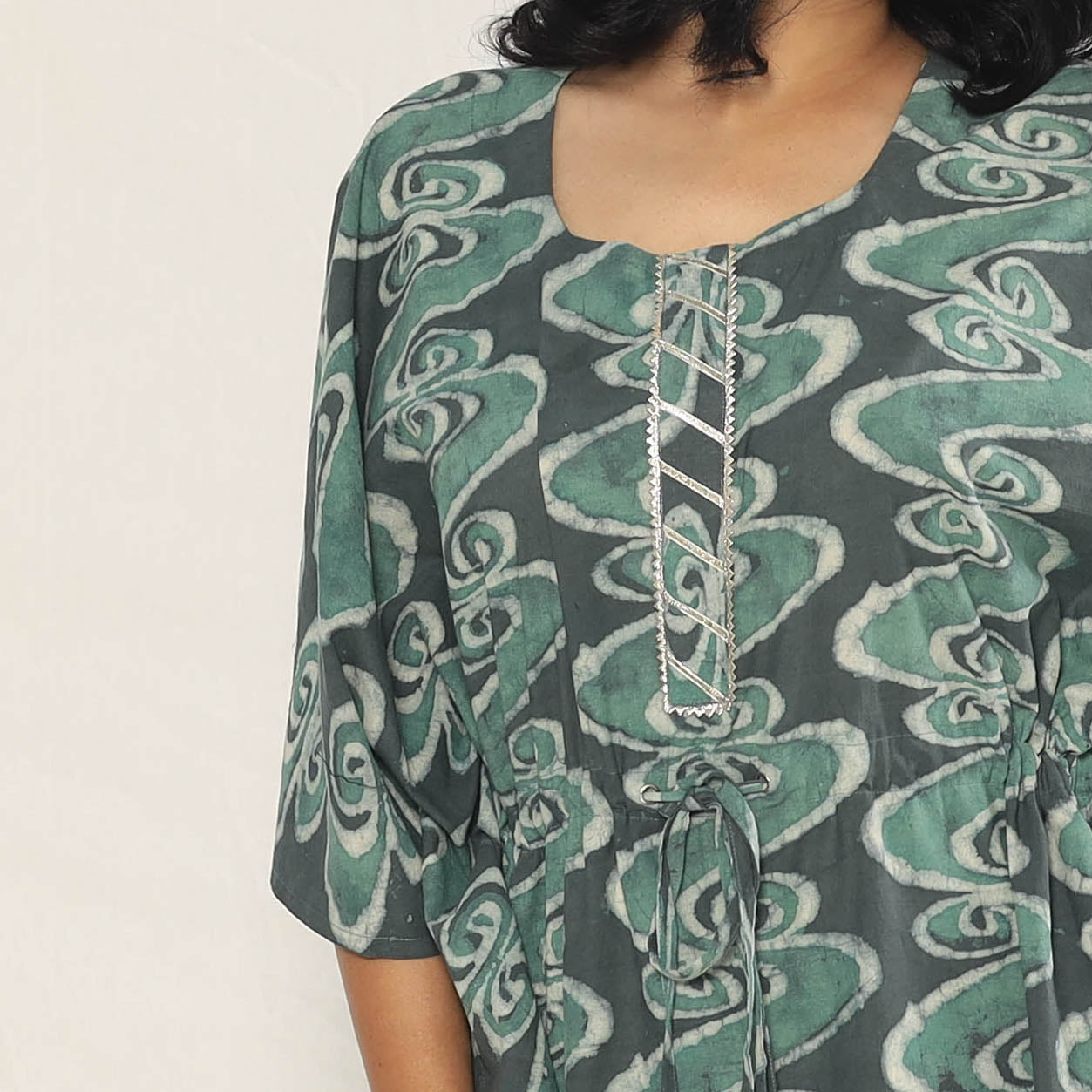 Bagru dabu printing cotton kaftan dress (medium)