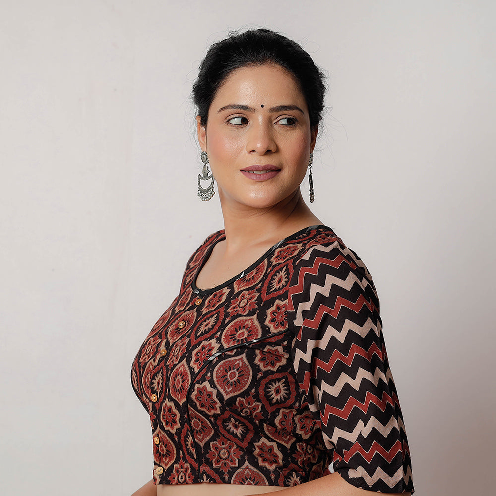 Buy Bagru Dabu Hand Block Printed Cotton Blouse Online at iTokri.com