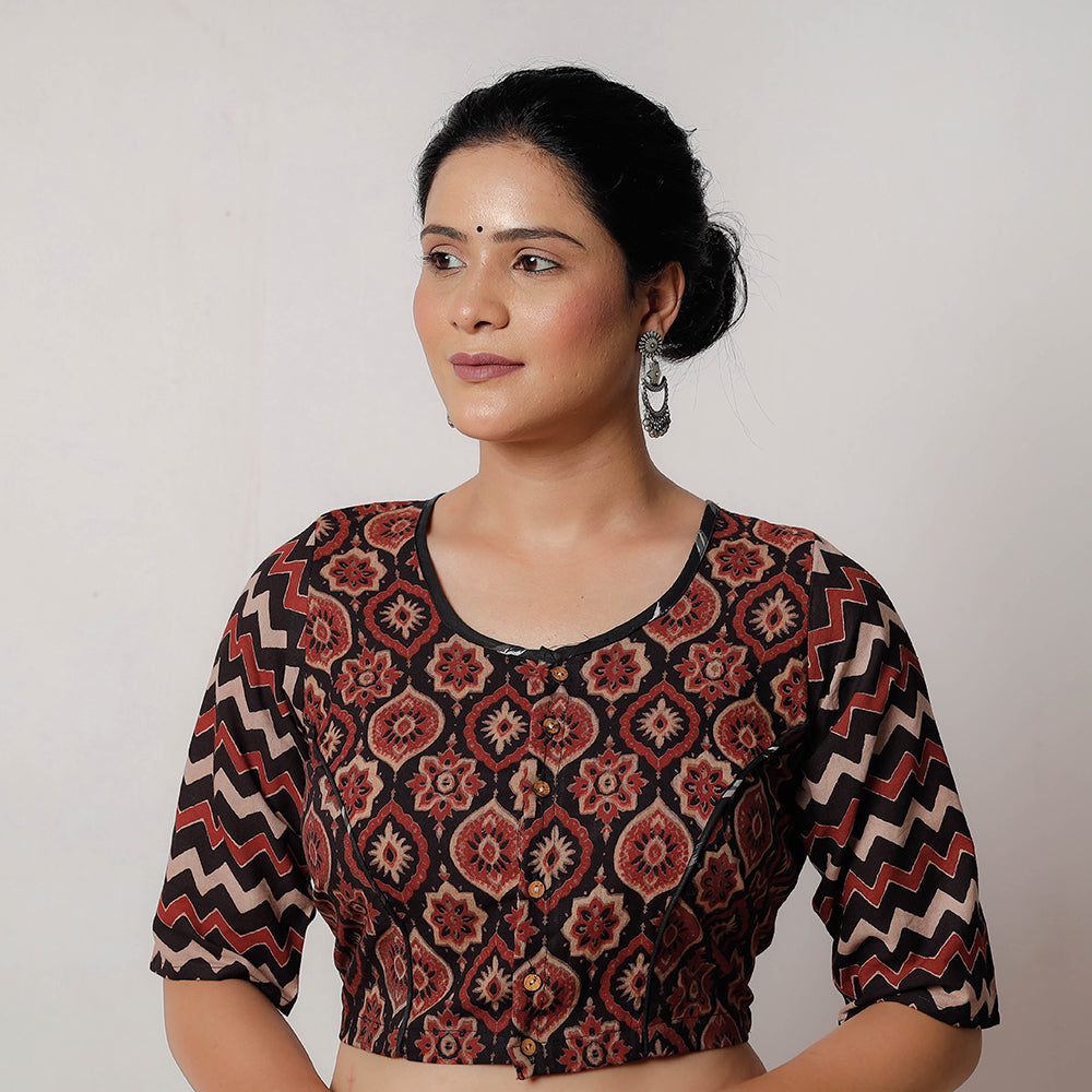 Buy Bagru Dabu Hand Block Printed Cotton Blouse Online at iTokri.com
