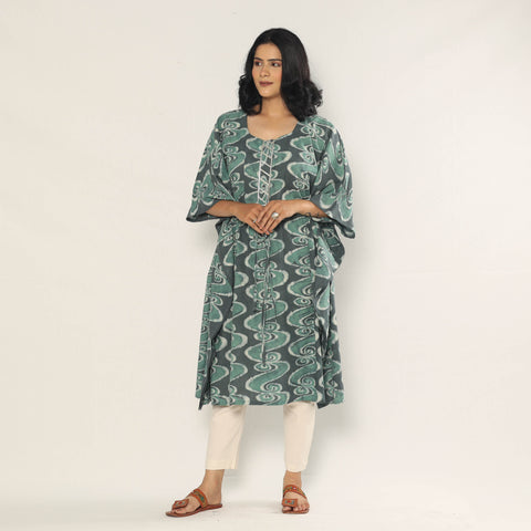 Bagru dabu printing cotton kaftan dress (medium)