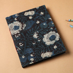 Multicolor - bagru fabric cover handmade paper notebook (9