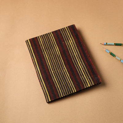 Multicolor - bagru fabric cover handmade paper notebook (9