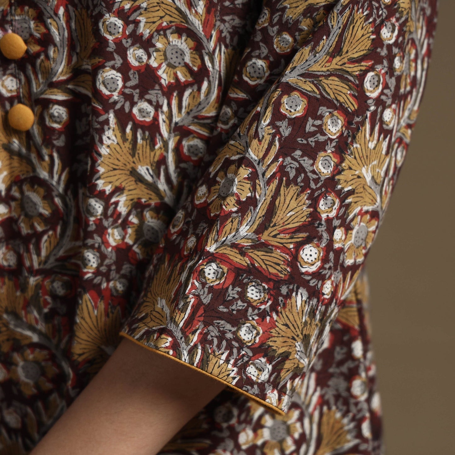 Buy Bagru Hand Block Printed Cotton A-Line Kurta Online at iTokri.com