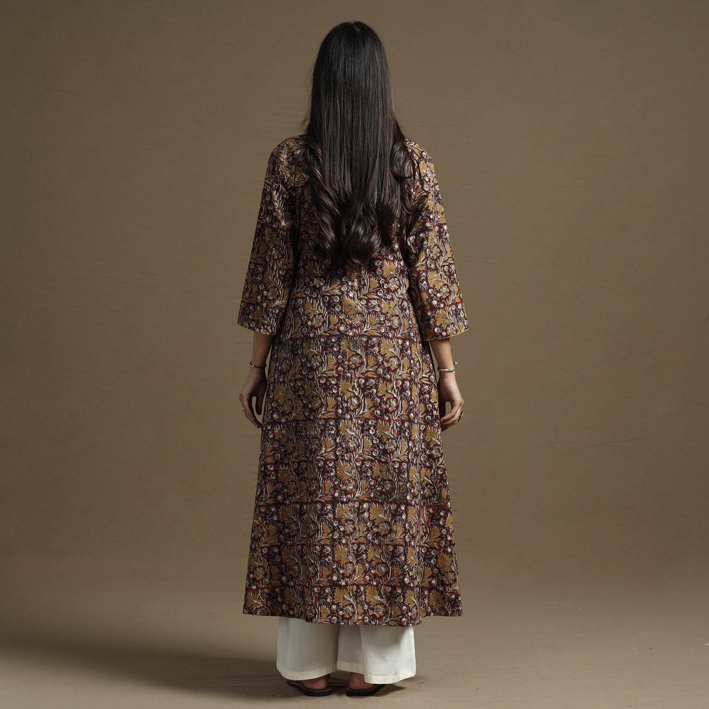 Buy Bagru Hand Block Printed Cotton A-Line Kurta Online at iTokri.com