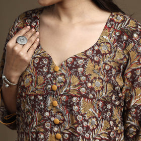 Buy Bagru Hand Block Printed Cotton A-Line Kurta Online at iTokri.com