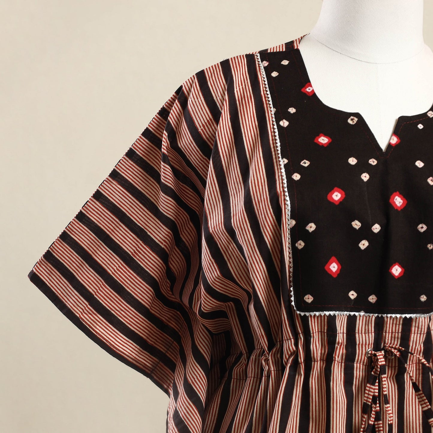 Buy Bagru Multicolor Mosaic Fusion Cotton Kaftan