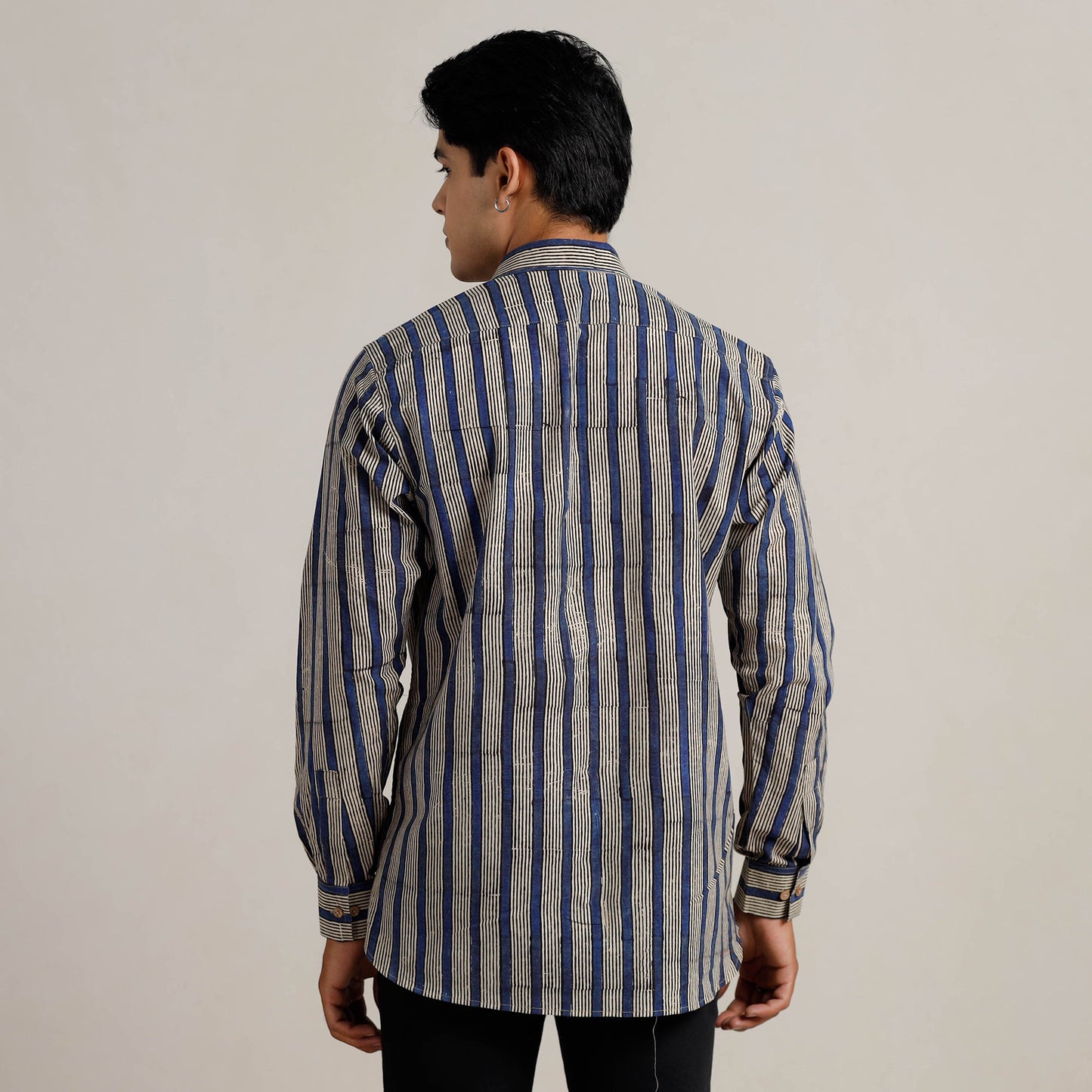  Bagru Block Printed Cotton Men Full Sleeve Shirt 10 