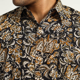 Multicolor Bagru Block Printed Cotton Men Half Sleeve Shirt