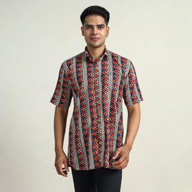 Buy  Bagru Block Printed Cotton Men Half Sleeve Shirt 05