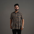 Multicolor Bagru Block Printed Cotton Men Half Sleeve Shirt