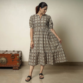 Buy Bagru Block Printed Cotton Tiered Dress 12 Online at iTokri.com