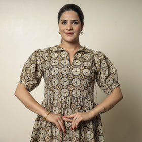 Buy Bagru Block Printed Cotton Tiered Dress 12 Online at iTokri.com