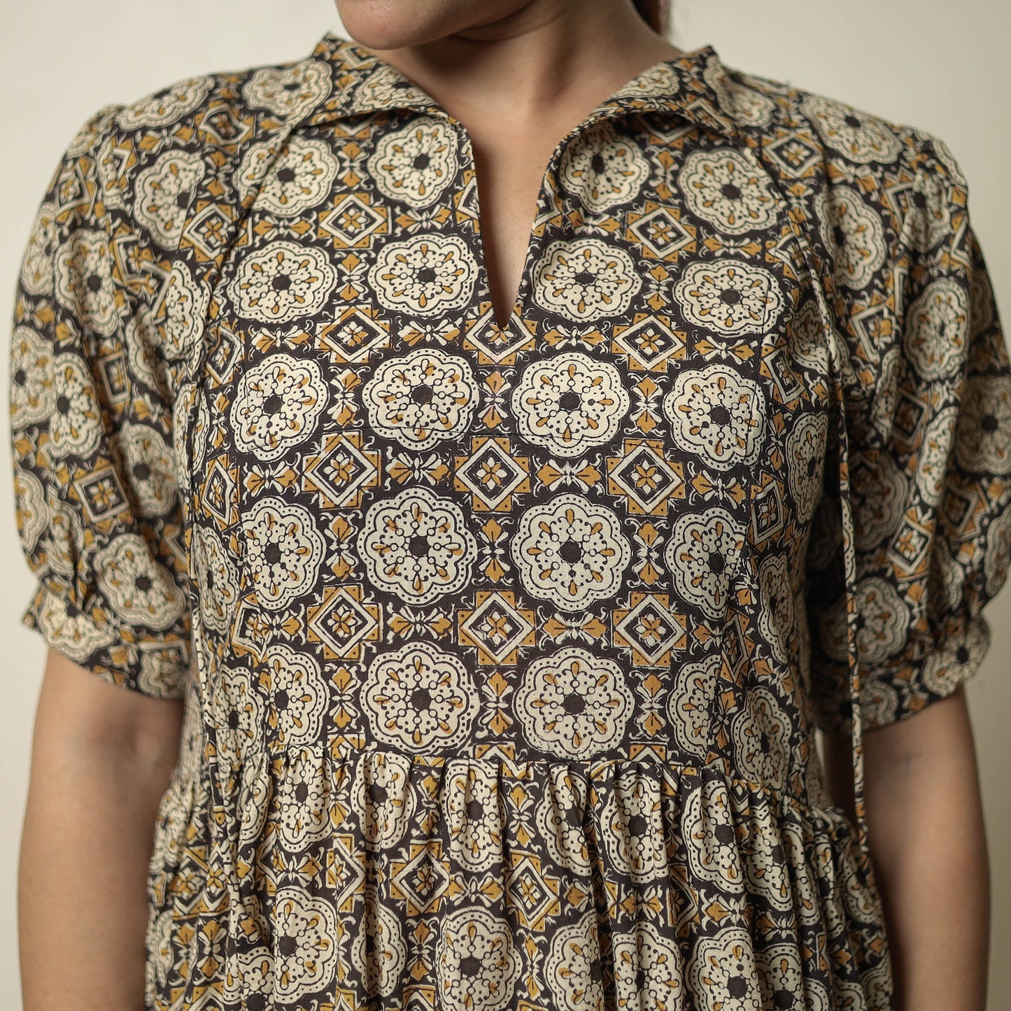 Buy Bagru Block Printed Cotton Tiered Dress 12 Online at iTokri.com