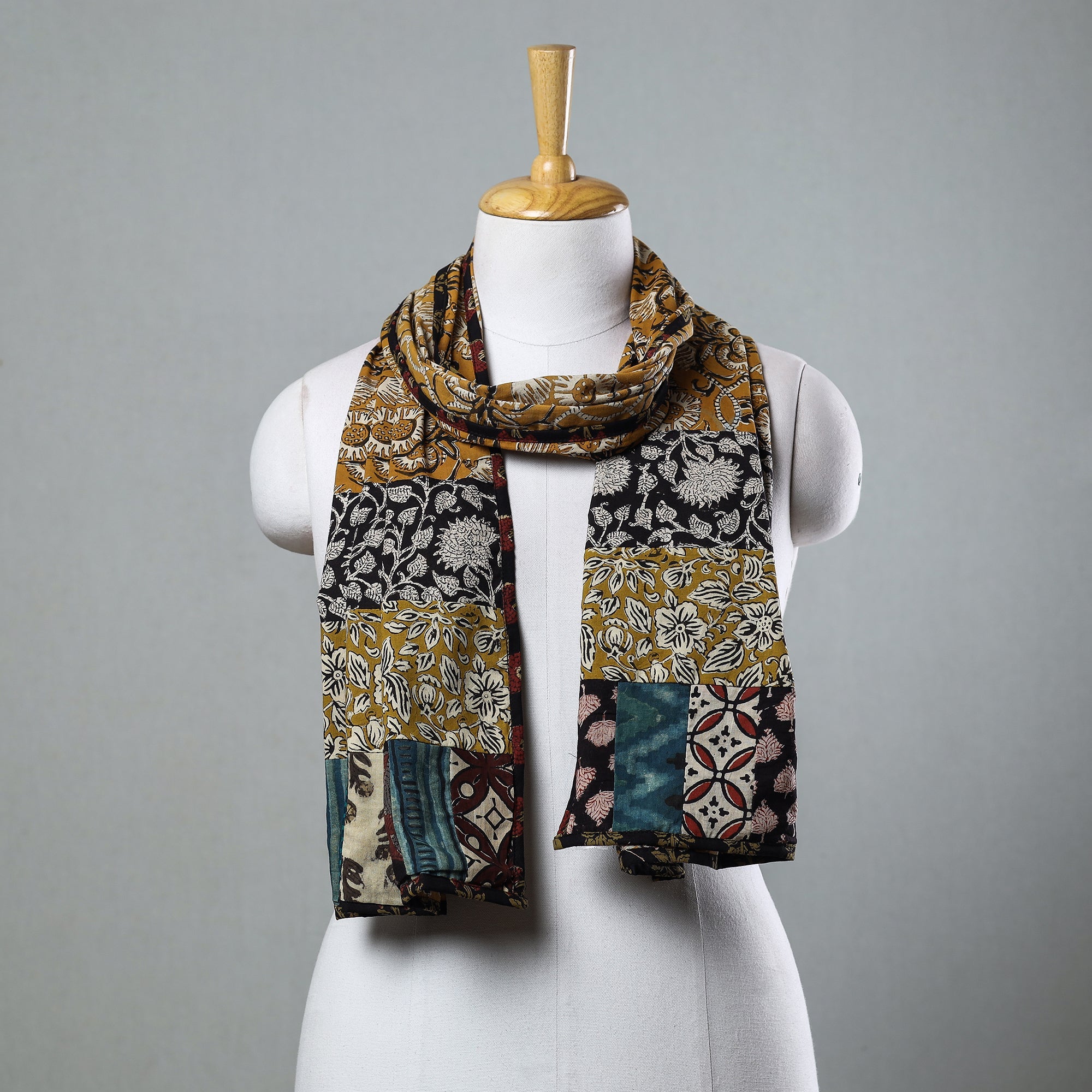 Multicolor - Bagh Block Printed Patchwork Cotton Stole