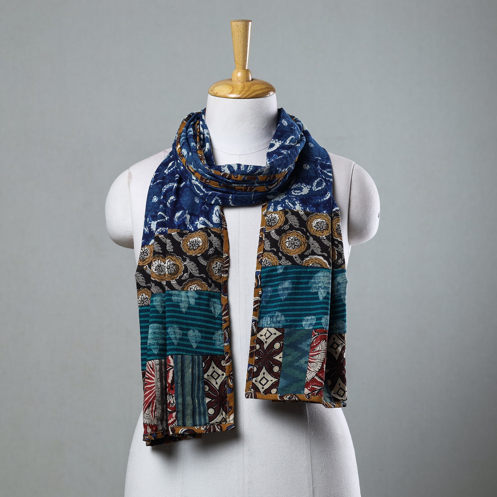 Buy Bagru Block Printed Patchwork Cotton Stole Online at iTokri.com