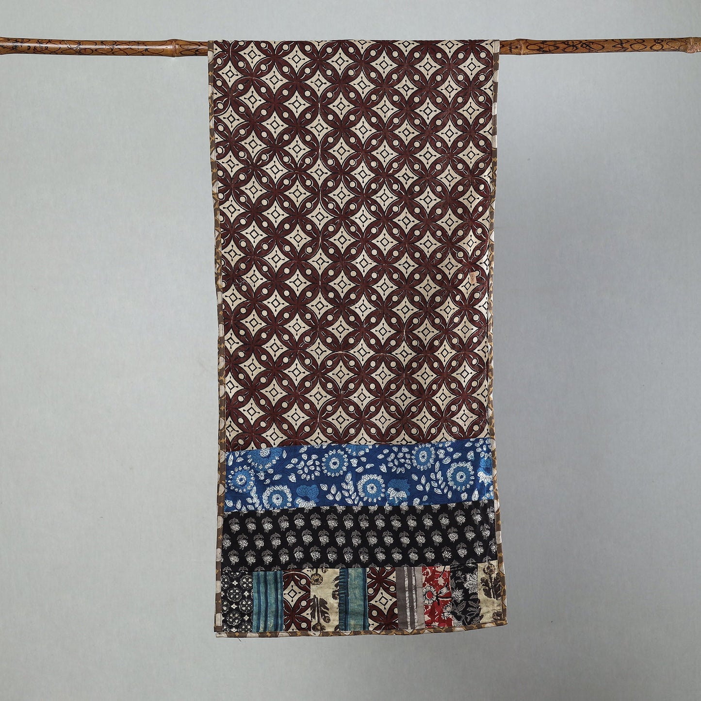  Bagru Block Printed Patchwork Cotton Stole 