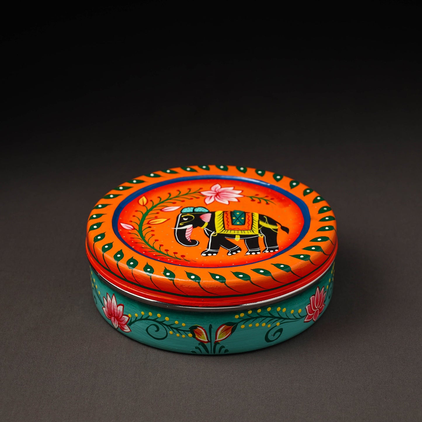  Banaras Handpainted Stainless Steel Roti Box