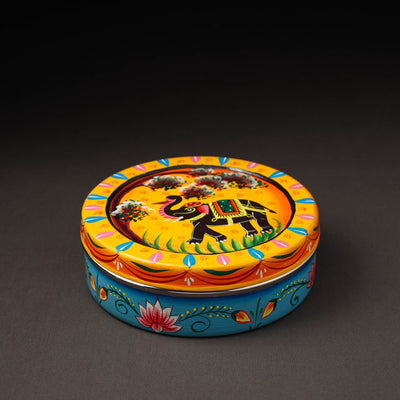  Banaras Handpainted Stainless Steel Roti Box