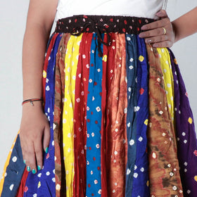 Buy Bandhani Tie-Dye Cotton Fabric Short Skirt Online l iTokri.com