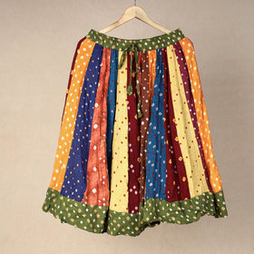 Buy  Bandhani Tie-Dye Patchwork Cotton Short Skirt Online at iTokri.com