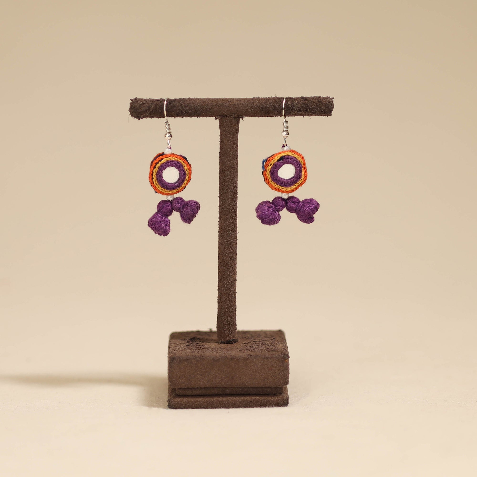 Banjara embroidery mirror work handmade earrings 05