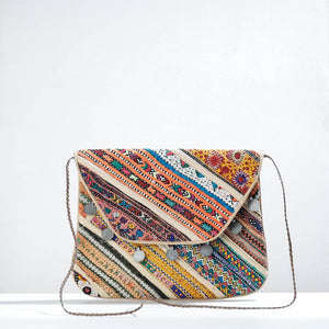 Multicolor Banjara Vintage Embroidery Mirror & Coin Work Sling Bag