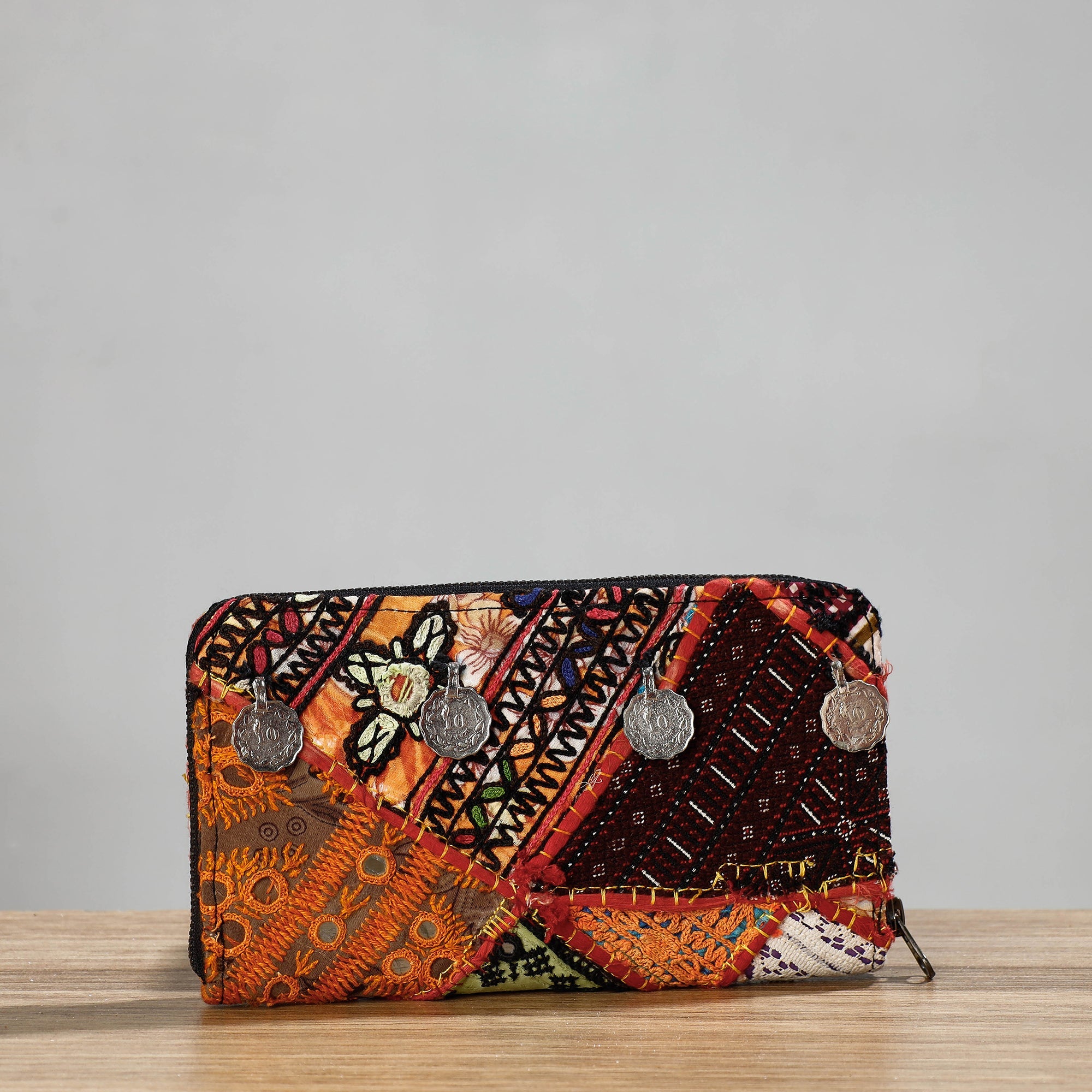 Multicolor Banjara Vintage Embroidery Coin Work Wallet