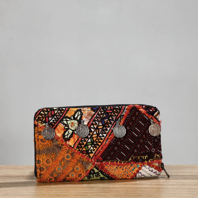 Multicolor Banjara Vintage Embroidery Coin Work Wallet