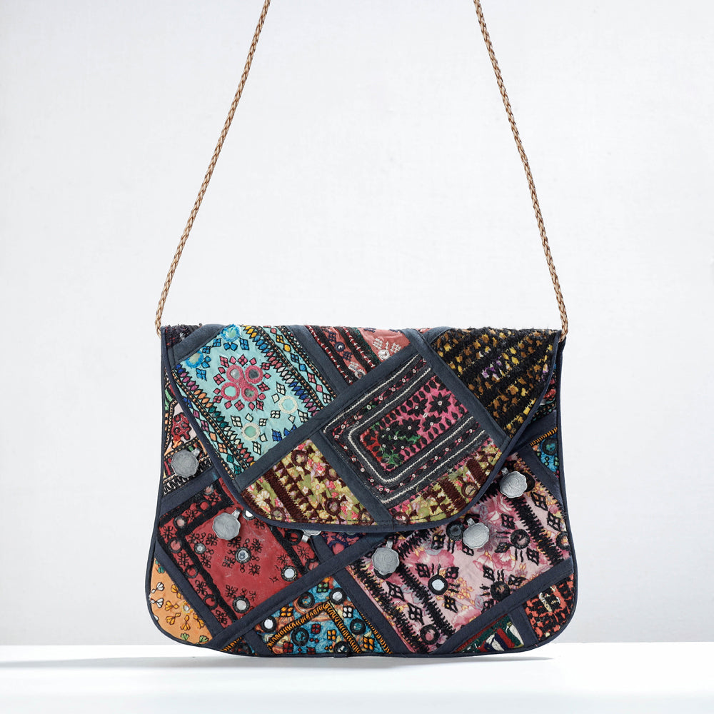 Banjara Vintage Embroidery Mirror & Coin Work Sling Bag 