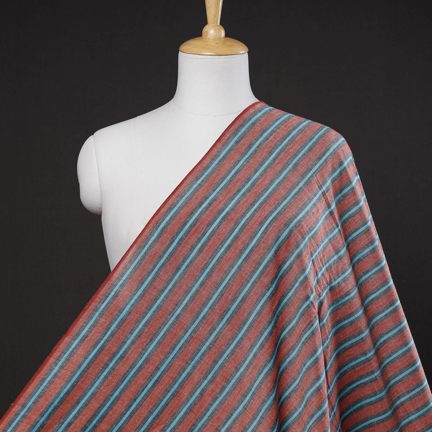 Buy Baragaon Pre Washed Handloom Striped Cotton Fabric Online l iTokri.com