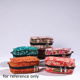 Multicolor Batik Cotton Fabric 4 Pockets Jewelry Bag
