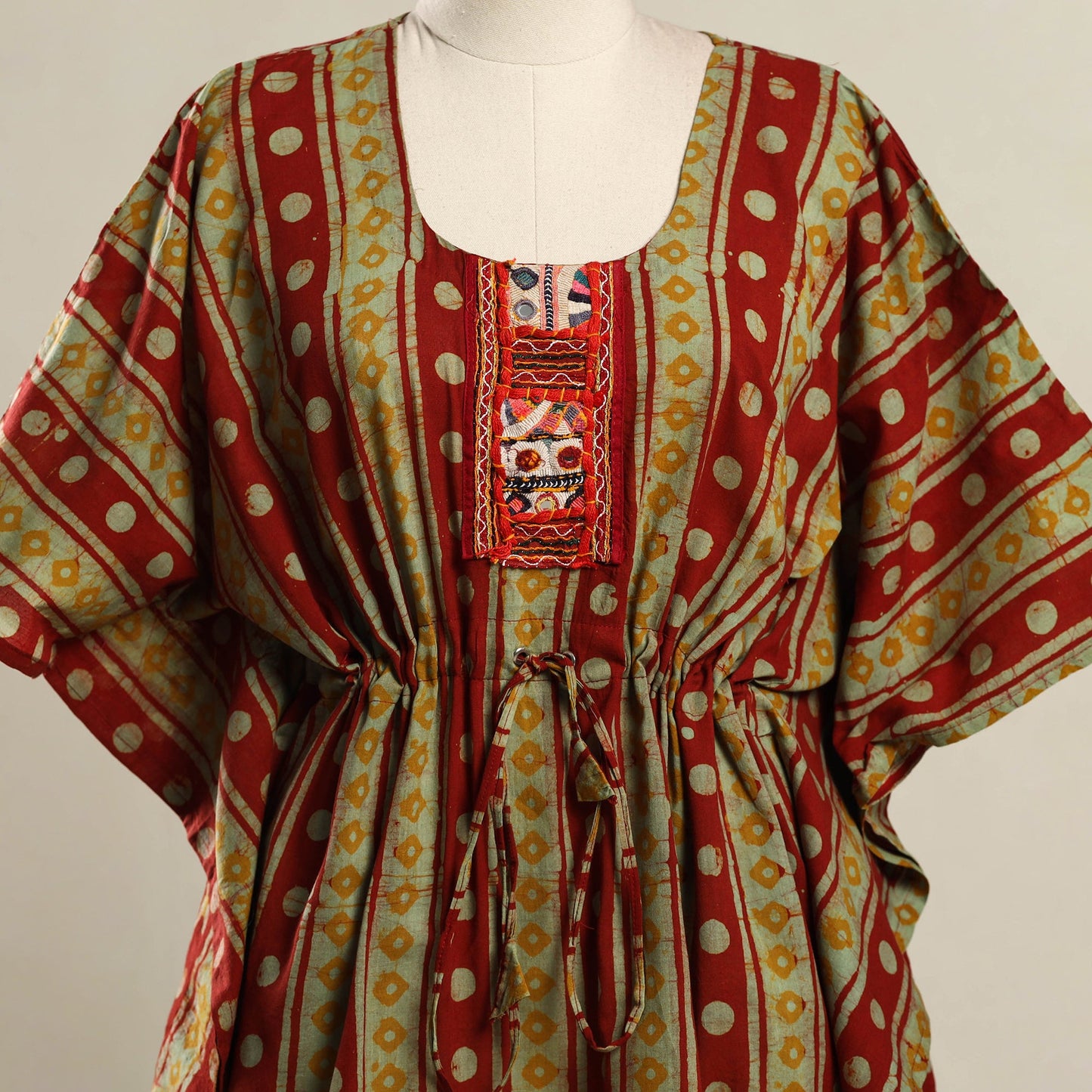 Multicolor - batik cotton kaftan with desert thread