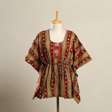 Multicolor - batik cotton kaftan with desert thread