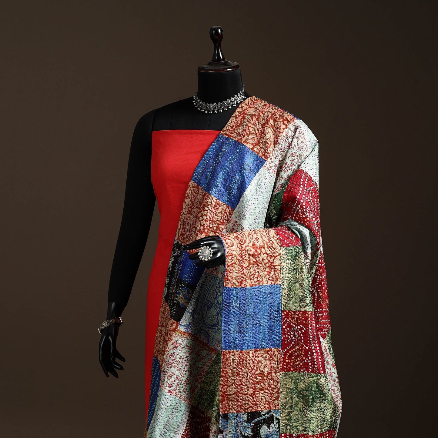 Multicolor - bengal hand embroidery patchwork reversible