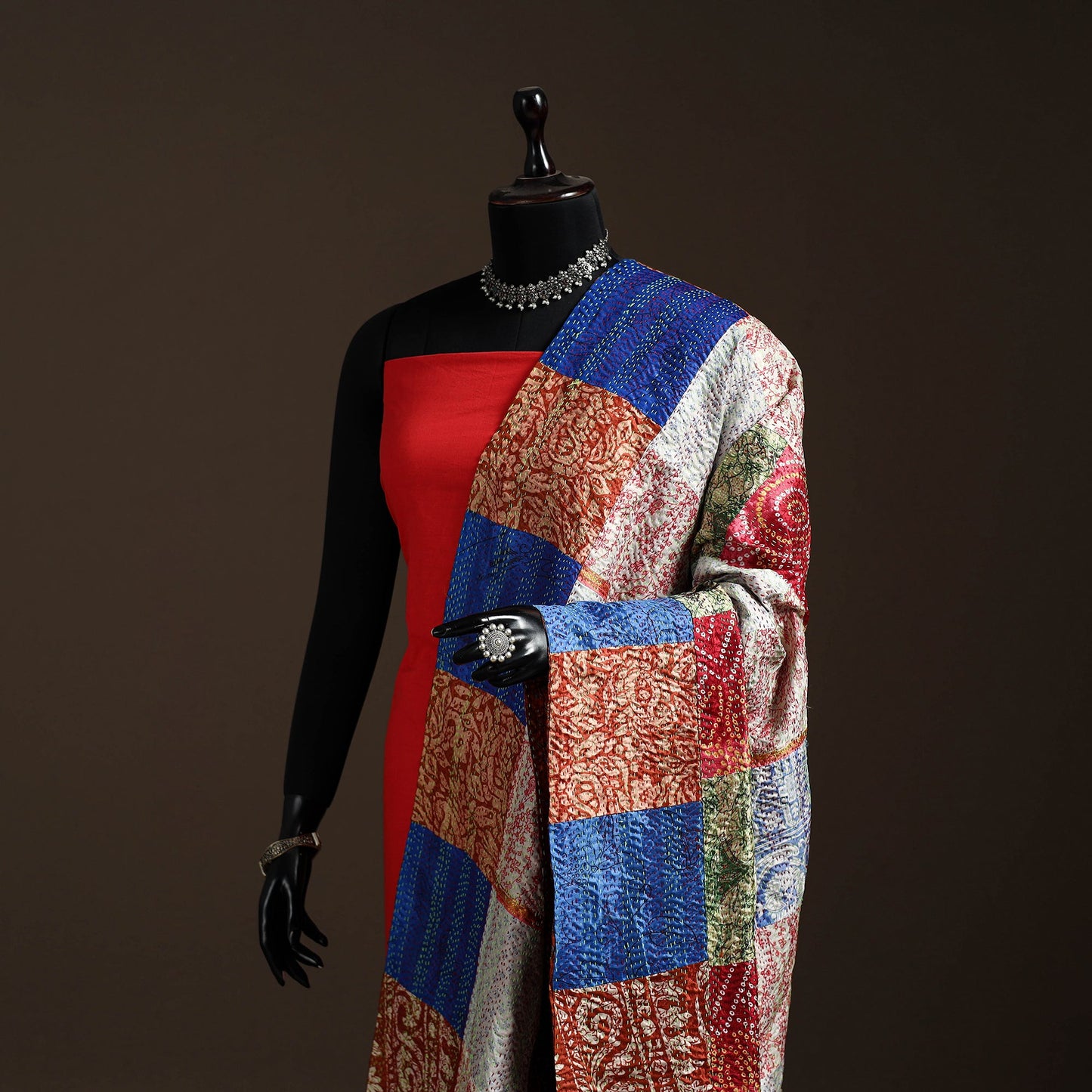 Multicolor - bengal hand embroidery patchwork reversible