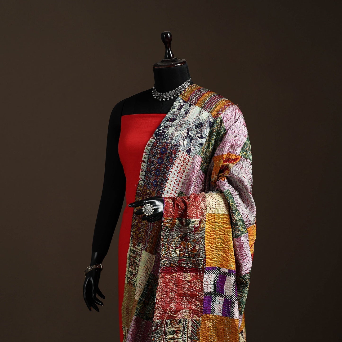 Multicolor - bengal hand embroidery patchwork reversible
