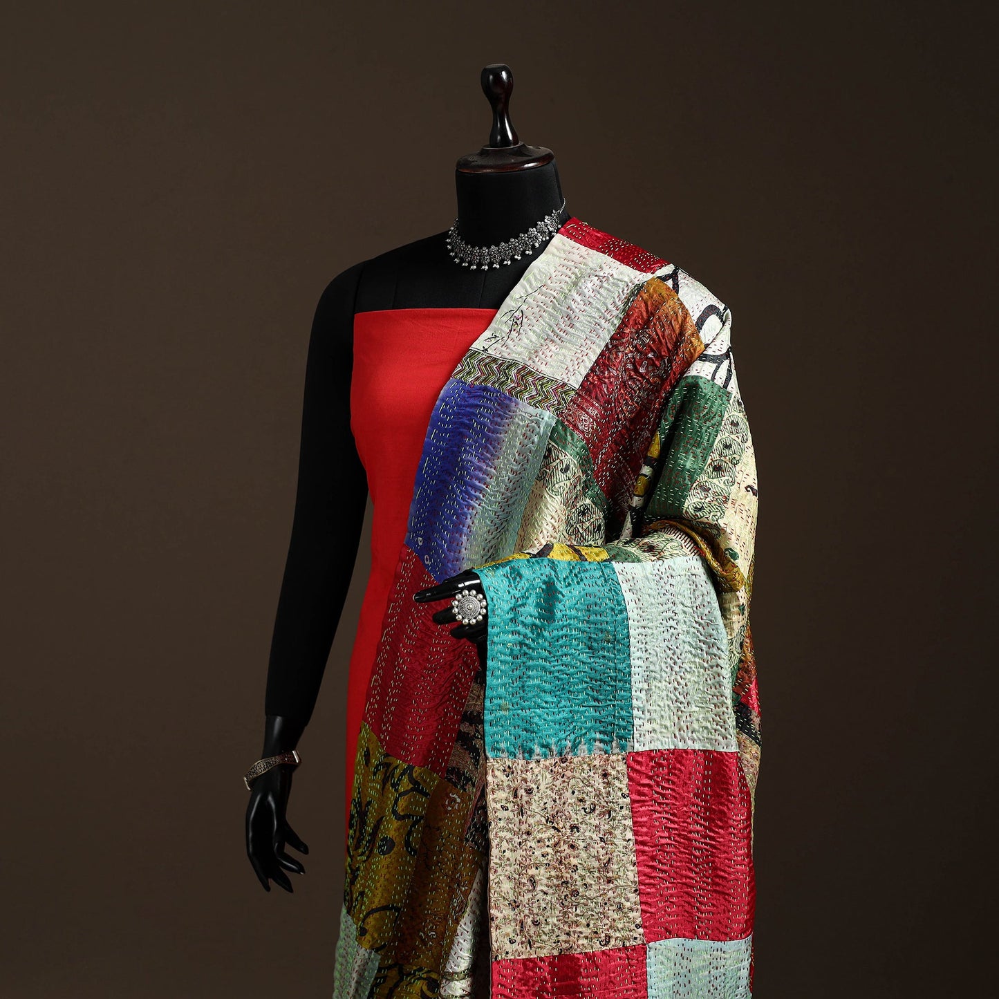 Multicolor - bengal hand embroidery patchwork reversible