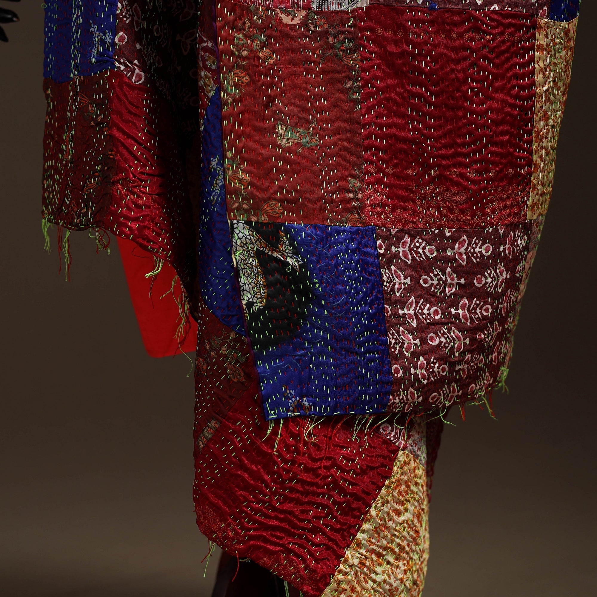 Multicolor - bengal hand embroidery patchwork reversible
